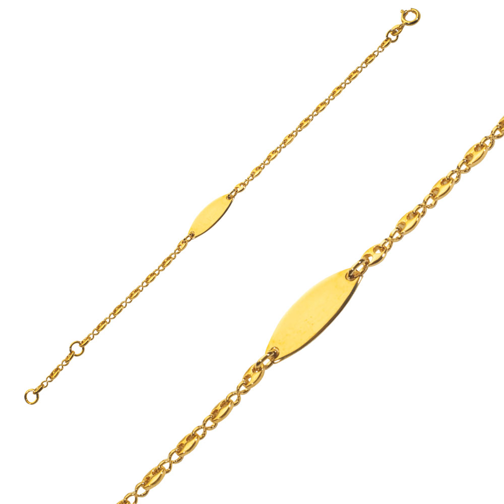 Gourmette identité plaqué or (16 cm) - Enfant
