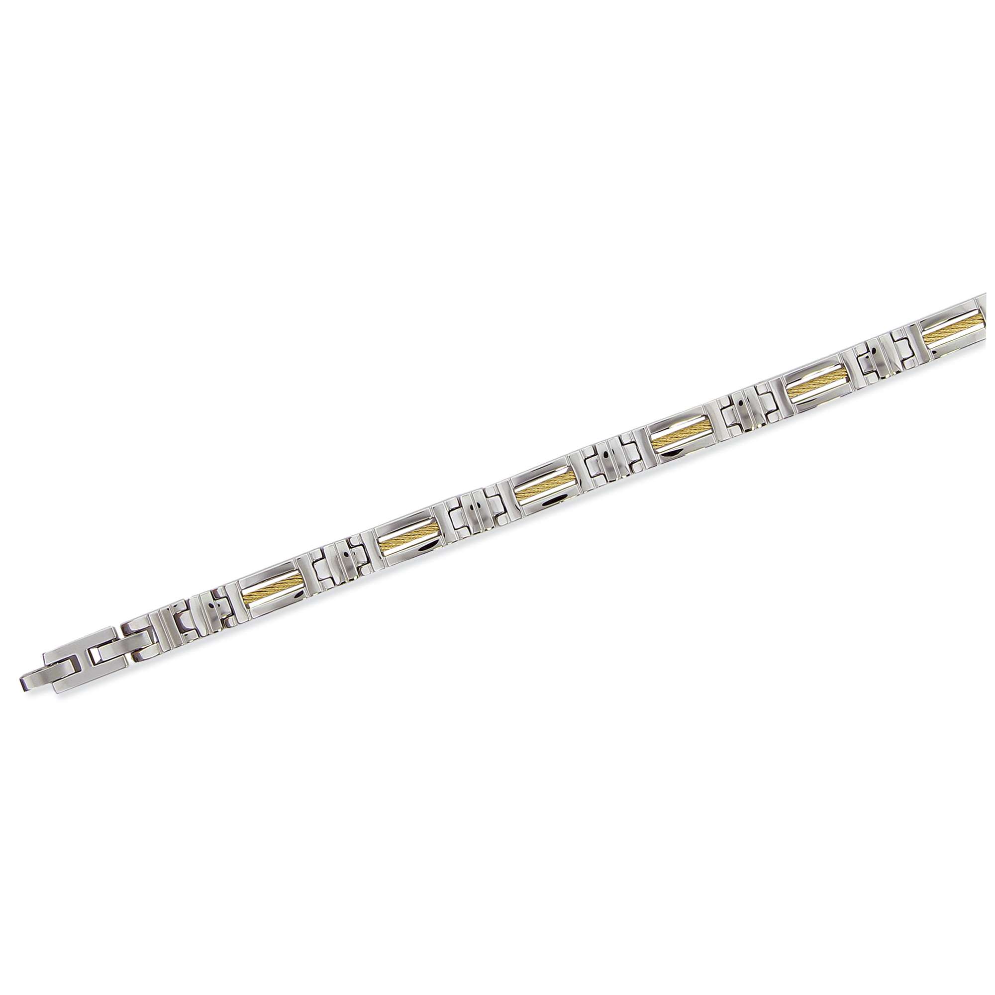 Bracelet acier bicolore (21 cm) - Homme - (402091-21)