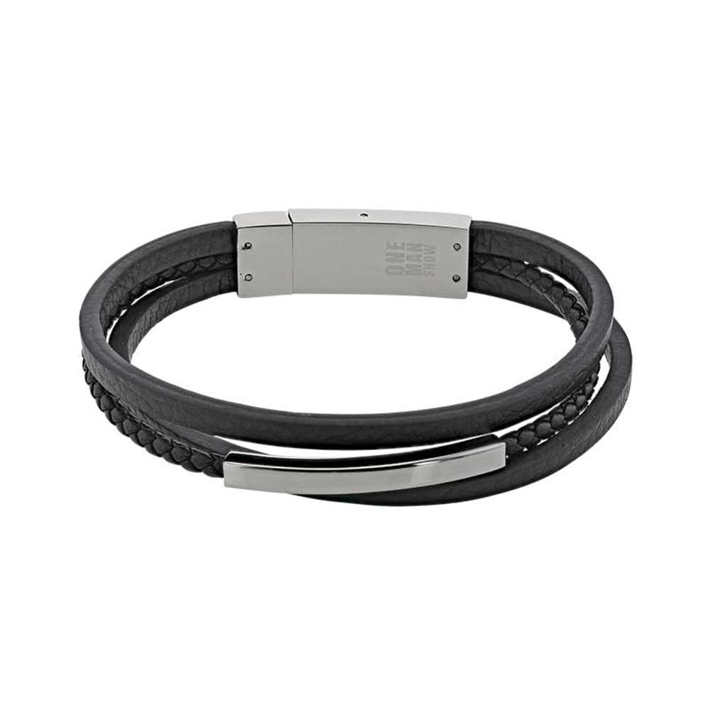 Bracelet Acier cuir synthétique et microfibre (318477) - Homme