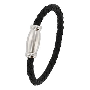 Bracelet souple acier et synthétique - Homme