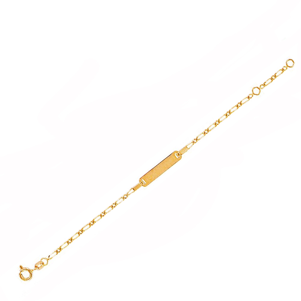 Bracelet or jaune 375/1000e - Maille figaro - Enfant