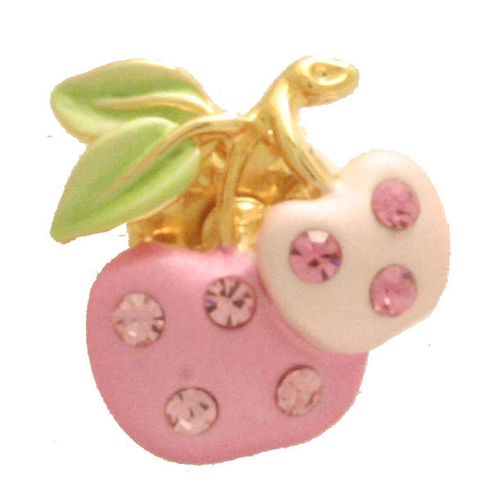 Broche fantaisie - Pomme - Rose