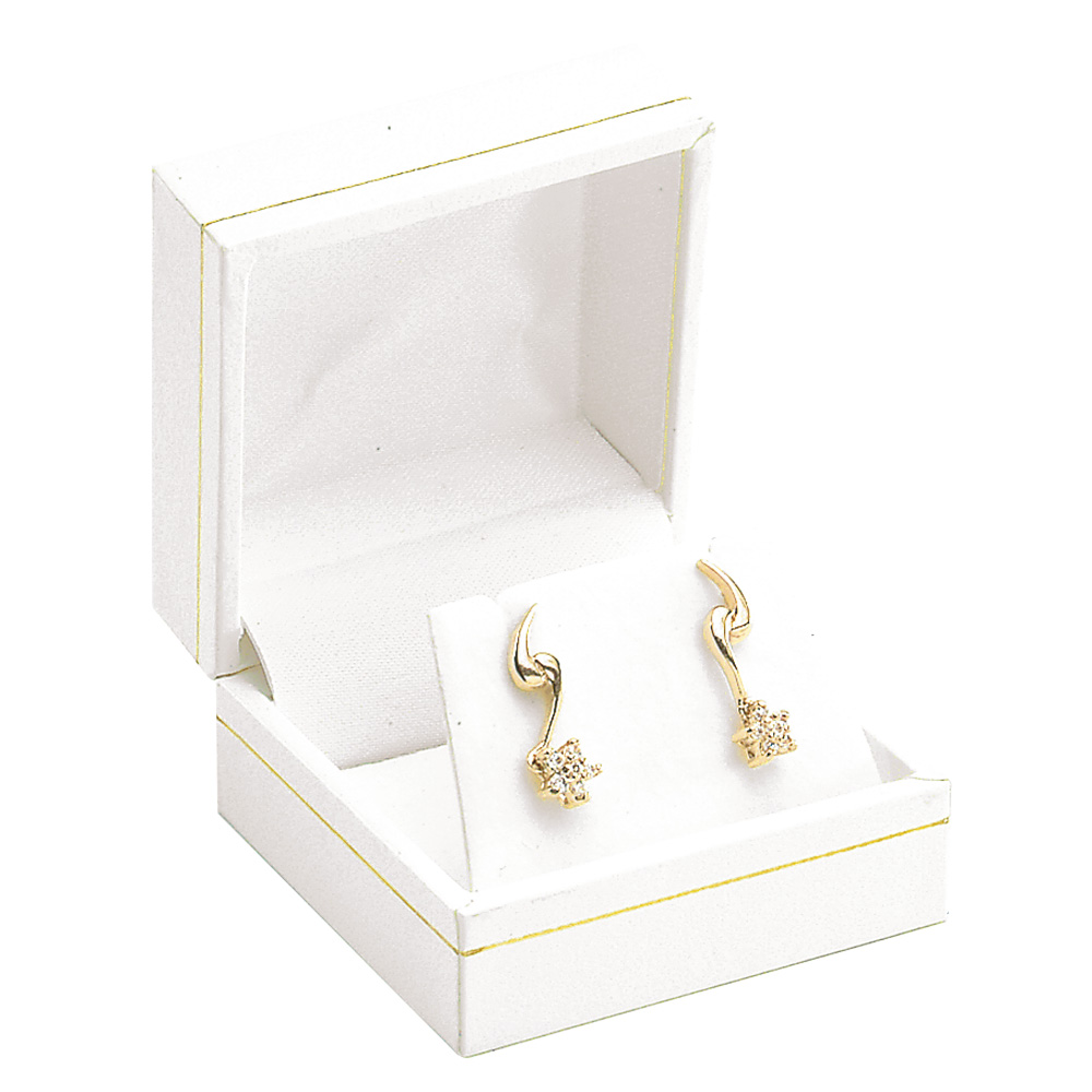 Ecrin boucles d'oreilles gainé - Blanc
