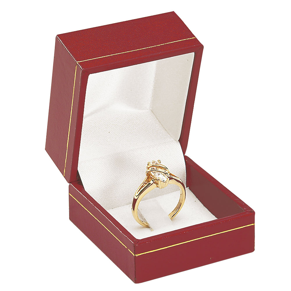 Ecrin bague gainé - Rouge