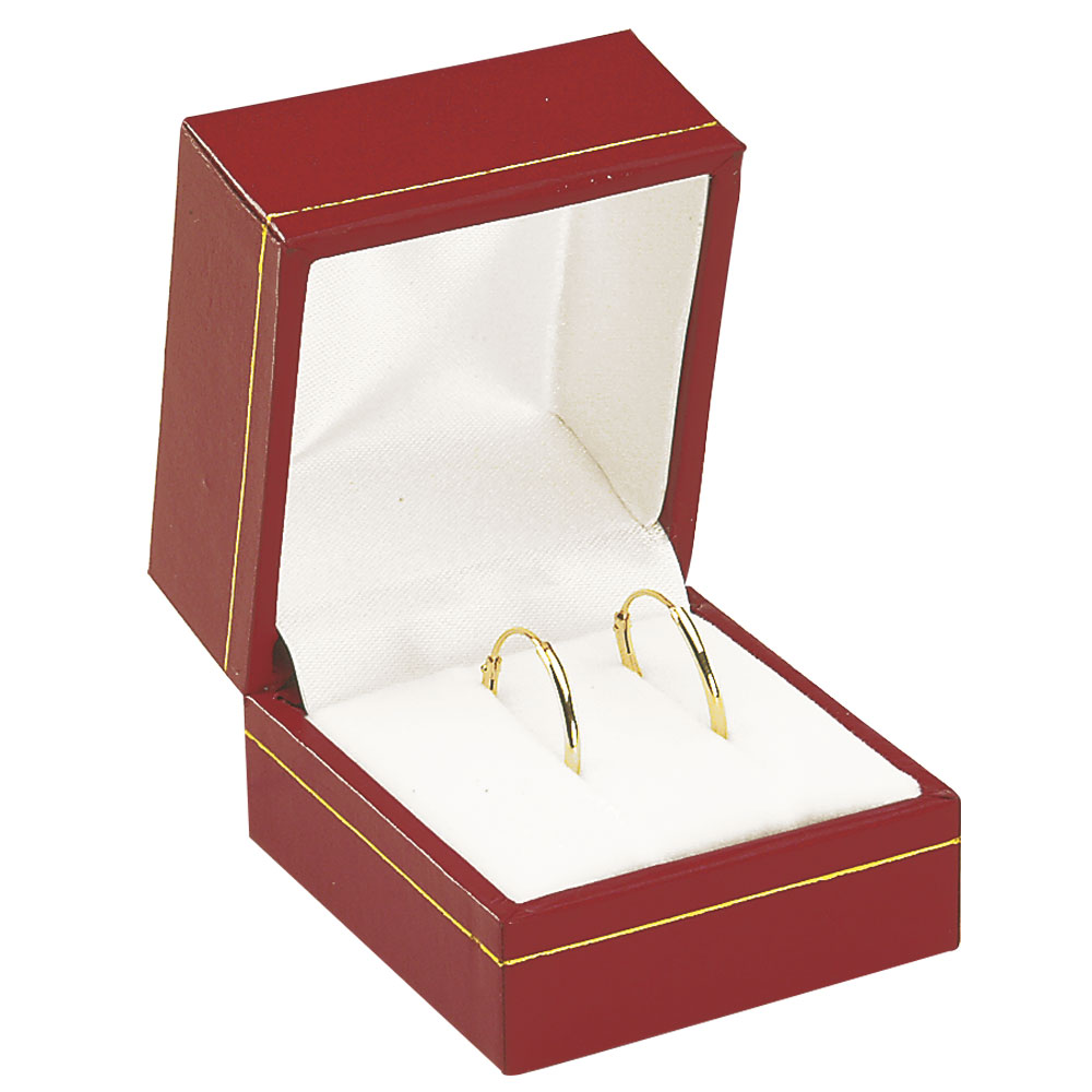 Ecrin boucles d'oreilles créole gainé - Rouge