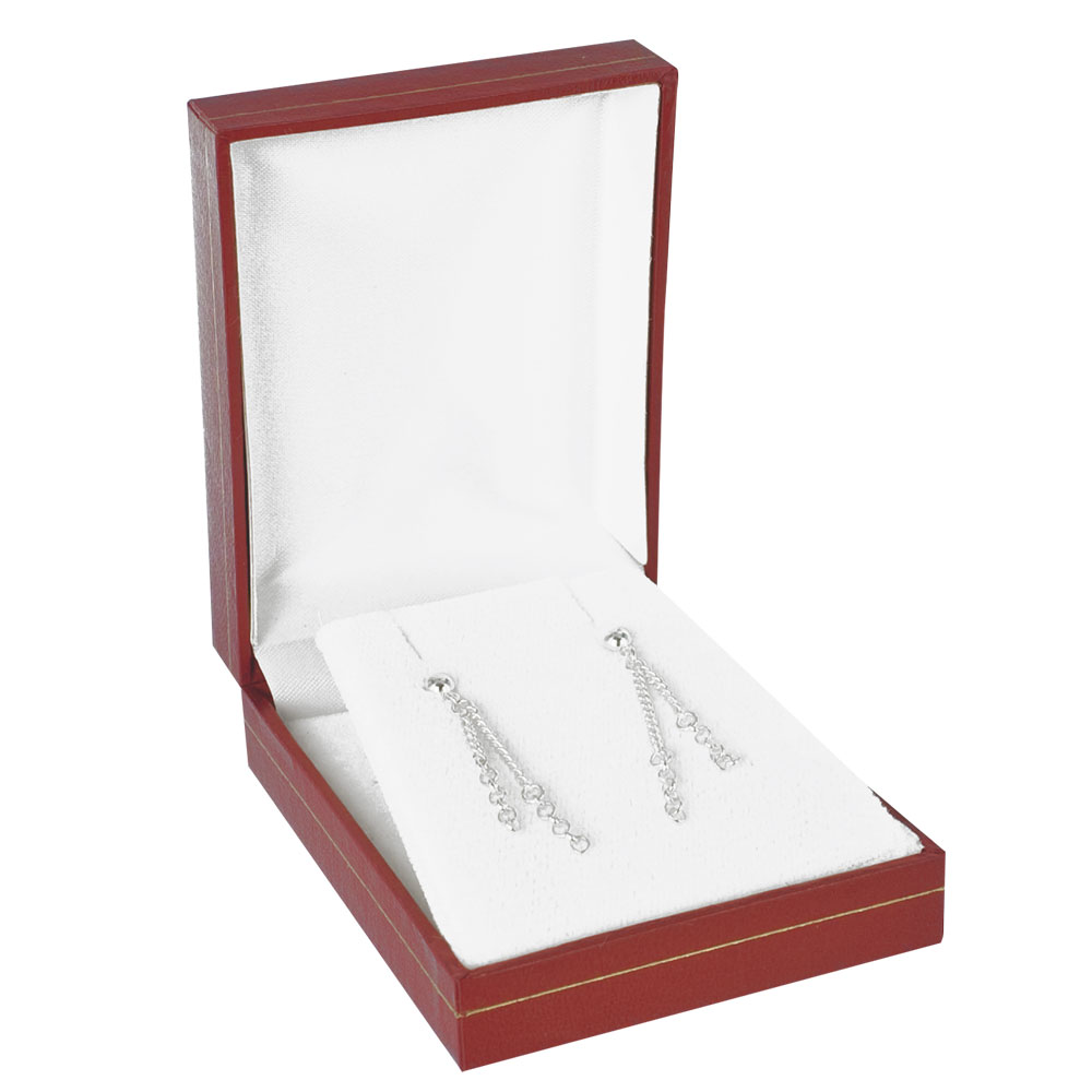 Ecrin boucles d'oreilles gainé - Rouge