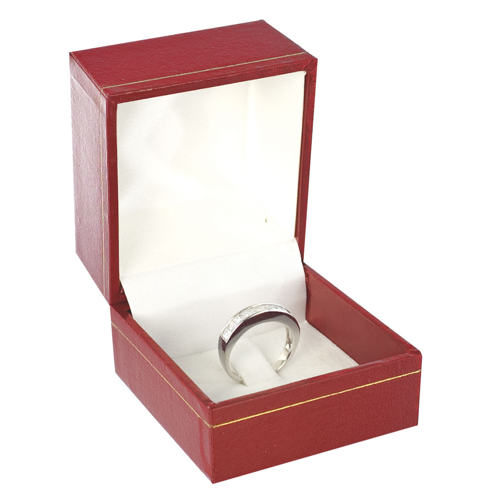 Ecrin bague gainé - Rouge