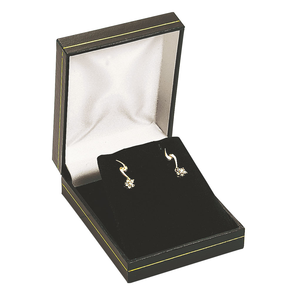 Ecrin boucles d'oreilles/pendentif gainé - Rouge