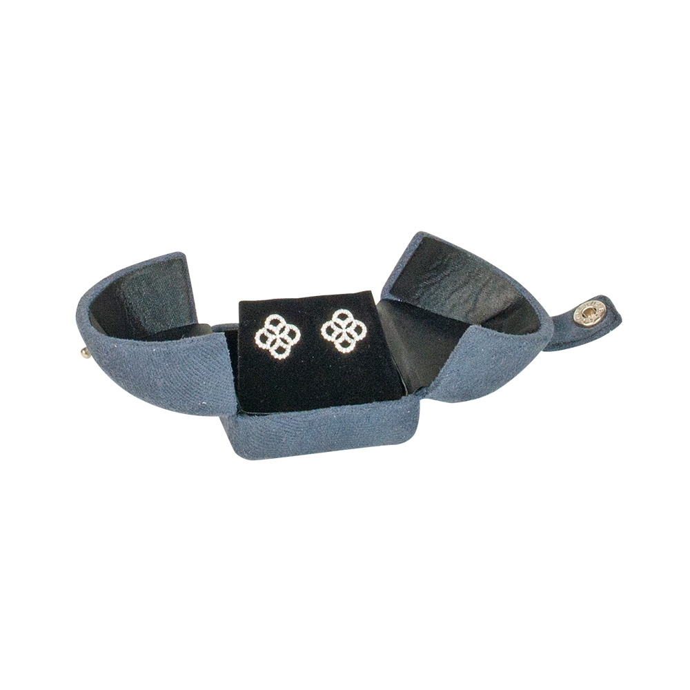 Ecrin boucles d'oreilles suédine - Gris