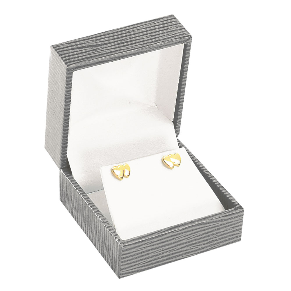Ecrin boucles d'oreilles gainé - Gris