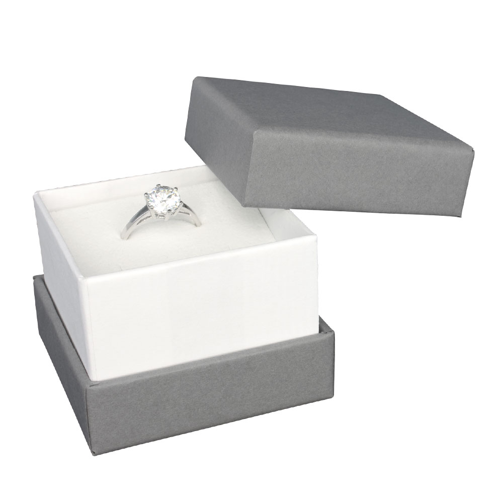 Ecrin bague carton - Gris