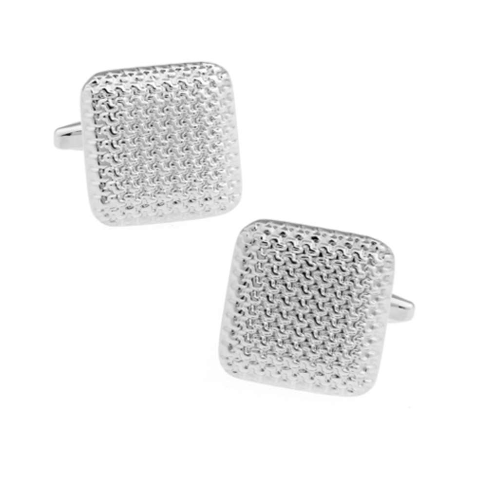  Boutons de manchette Cannage couleur argent - Homme