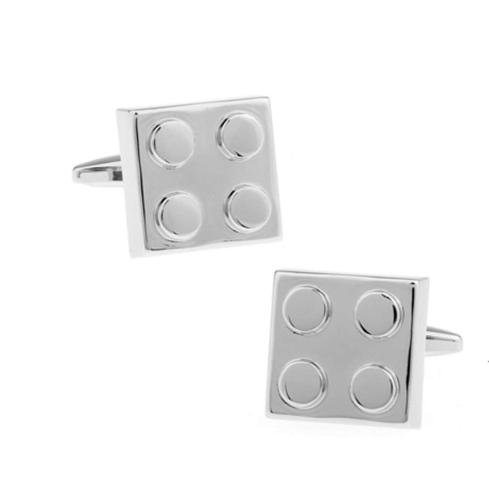  Boutons de manchette Lego couleur argent - Homme