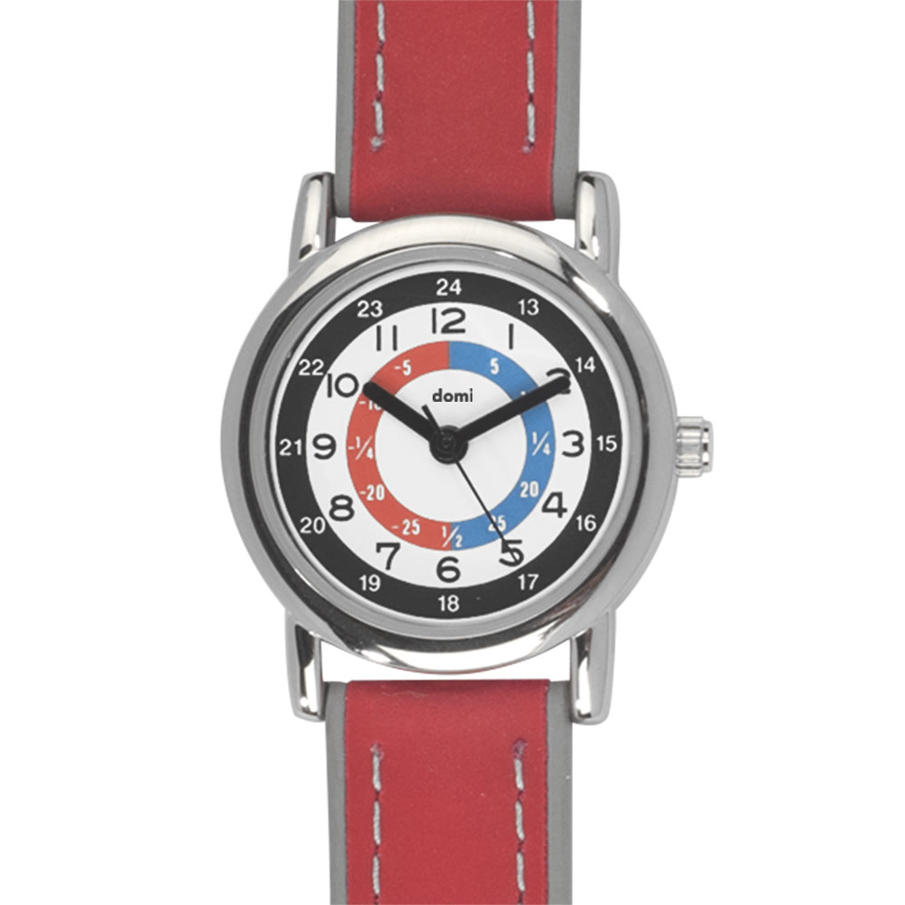 Montre pédagogique bracelet synthétique rouge - Enfant