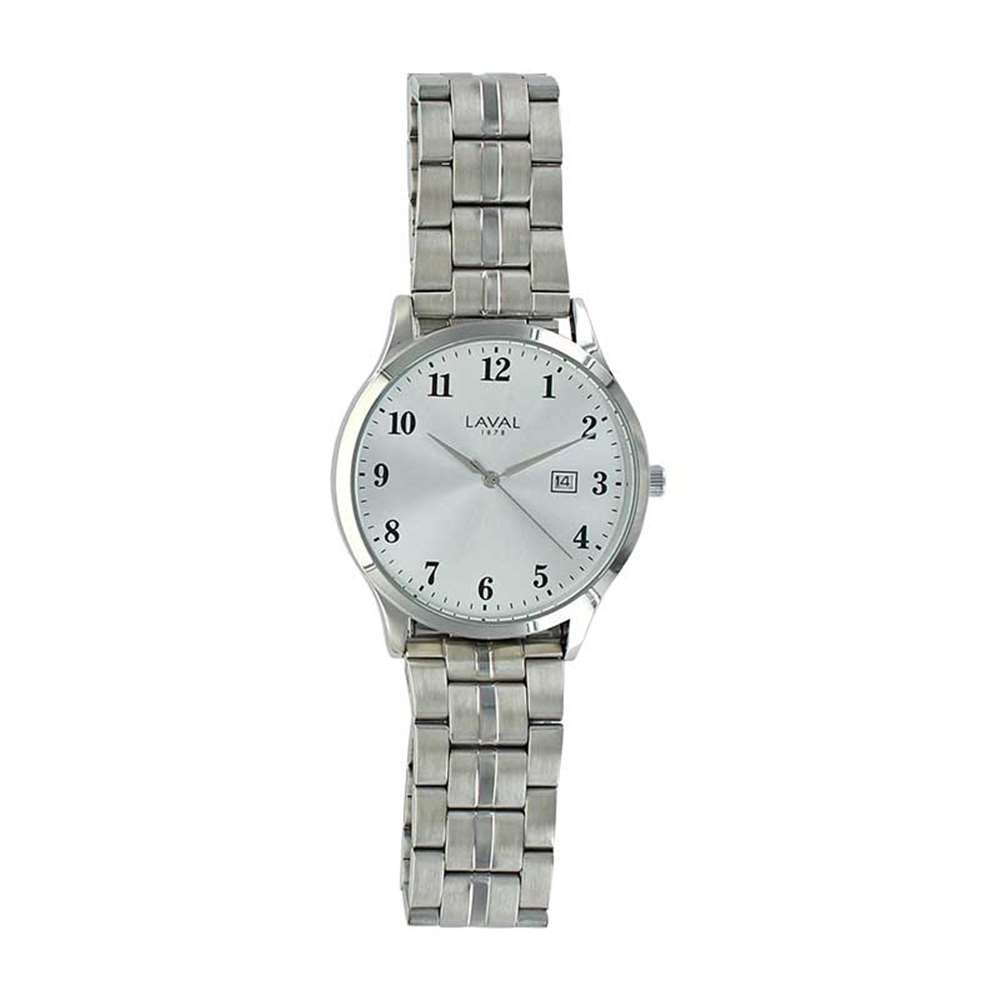 Montre homme boîtier métal rond, dato, bracelet métal à boucle déployante (755136H)