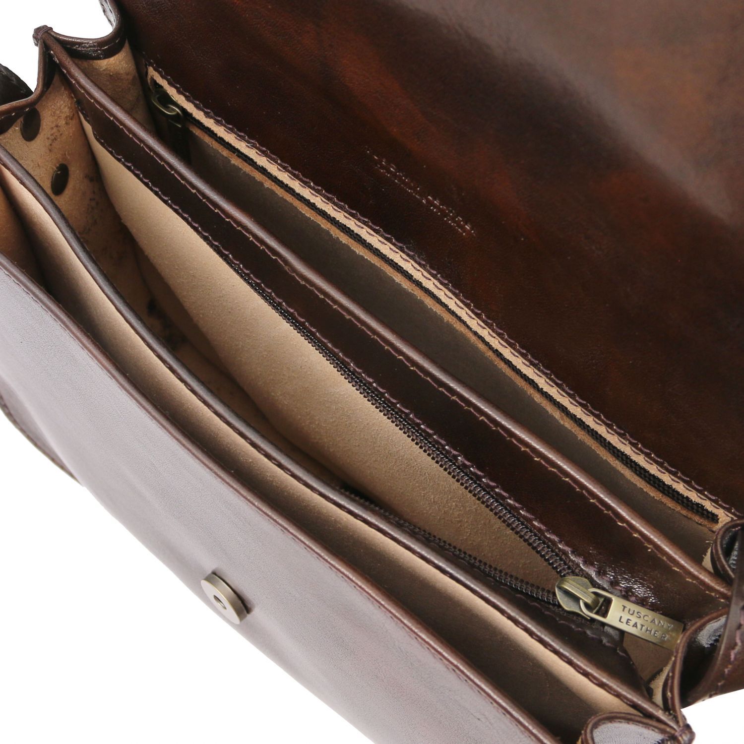 Greta - Sac bandoulière en cuir - Marron foncé (TL141958)