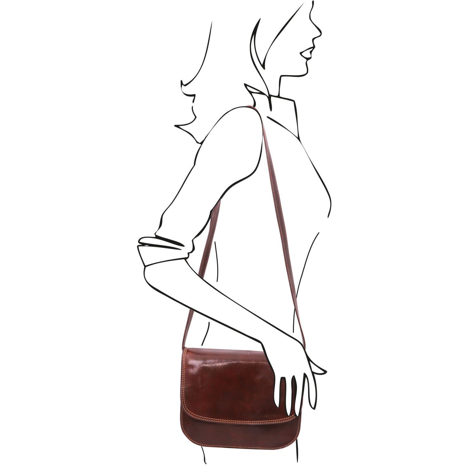Greta - Sac bandoulière en cuir - Noir (TL141958)
