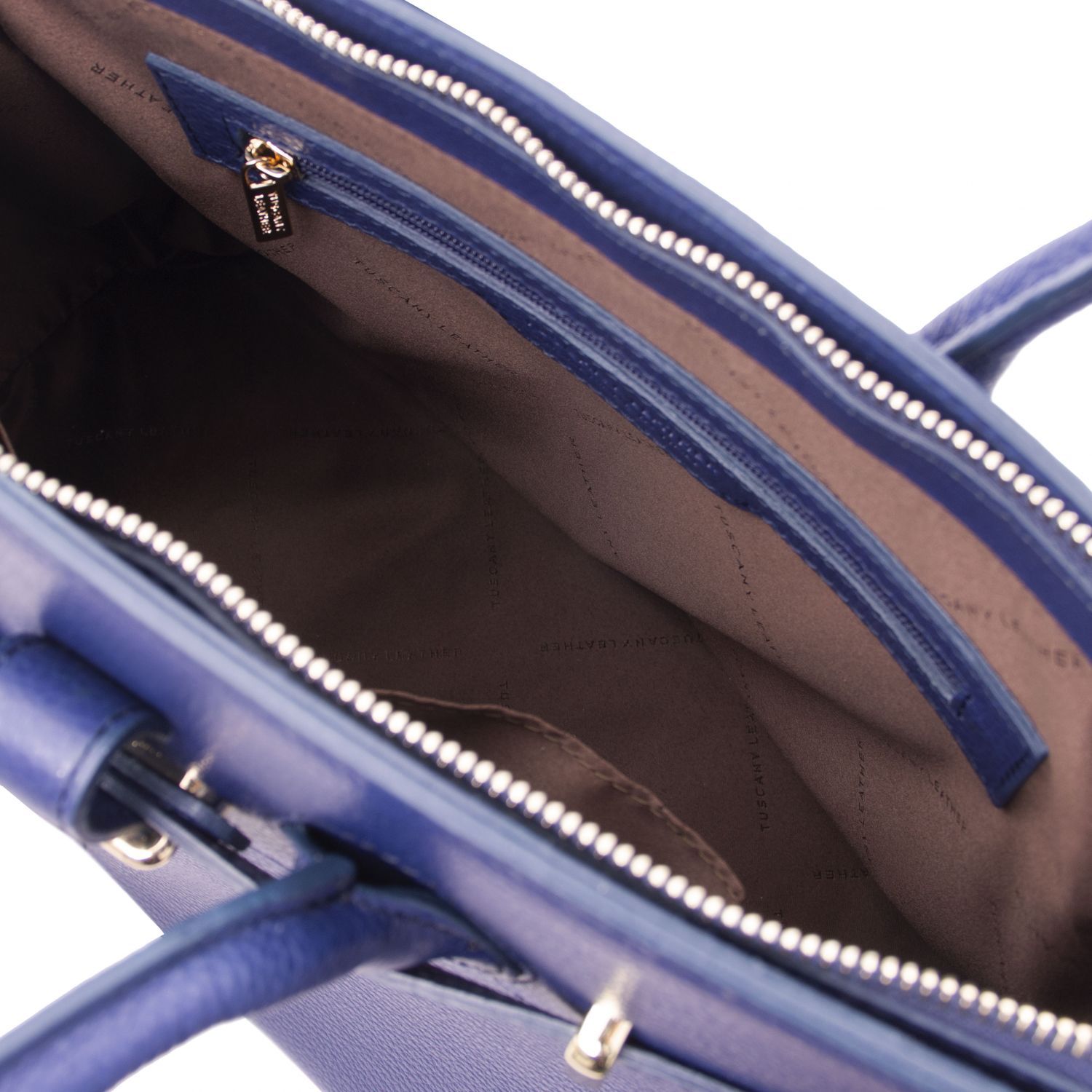 TL Bag - Sac à main pour femme avec finitions couleur or - Bleu foncé (TL141529)