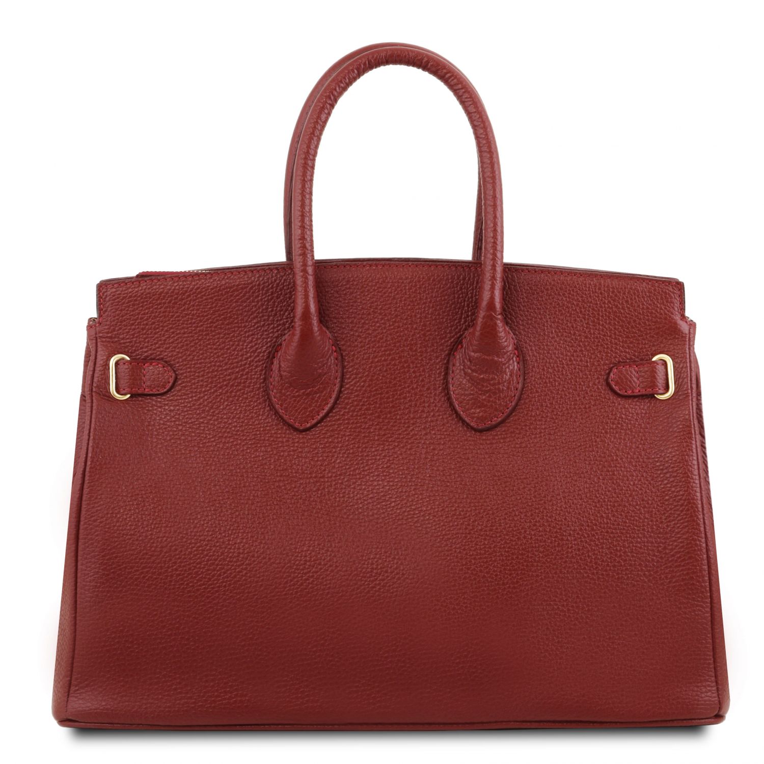 TL Bag - Sac à main pour femme avec finitions couleur or - Rouge (TL141529)