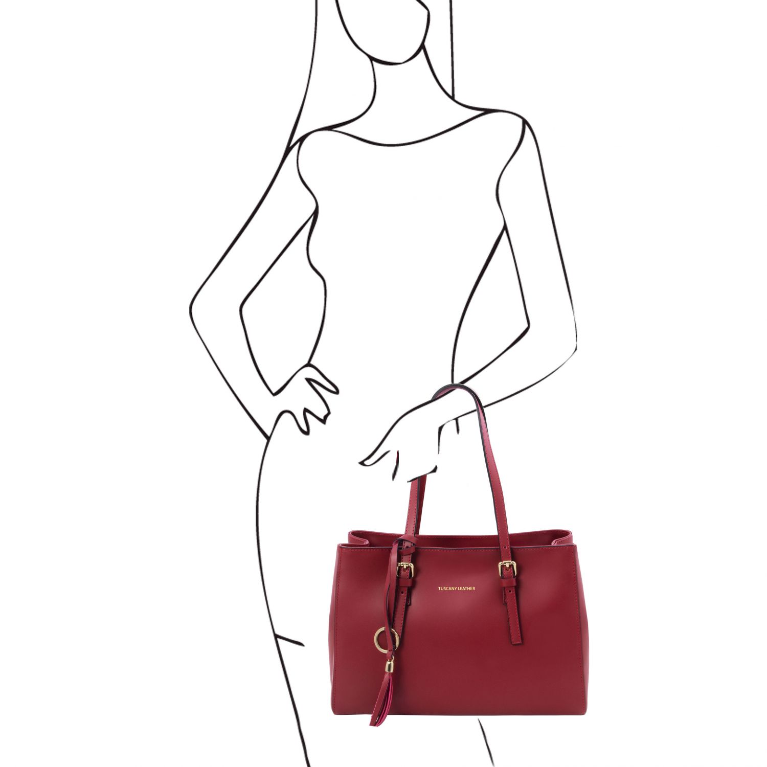 TL Bag - Sac bandoulière en cuir - Rouge (TL142037)
