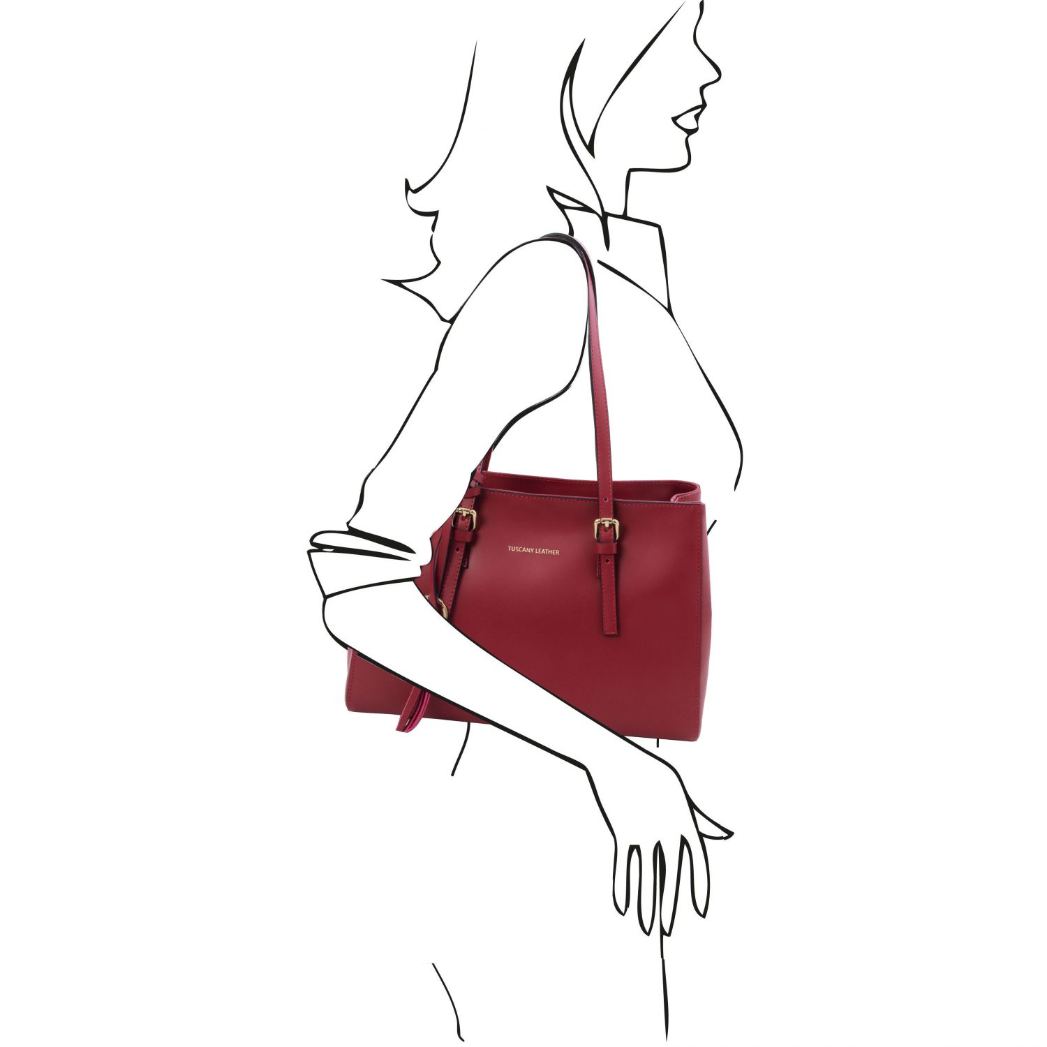 TL Bag - Sac bandoulière en cuir - Rouge (TL142037)