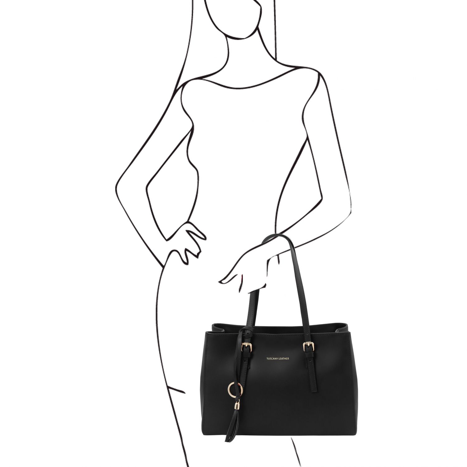 TL Bag - Sac bandoulière en cuir - Noir (TL142037)