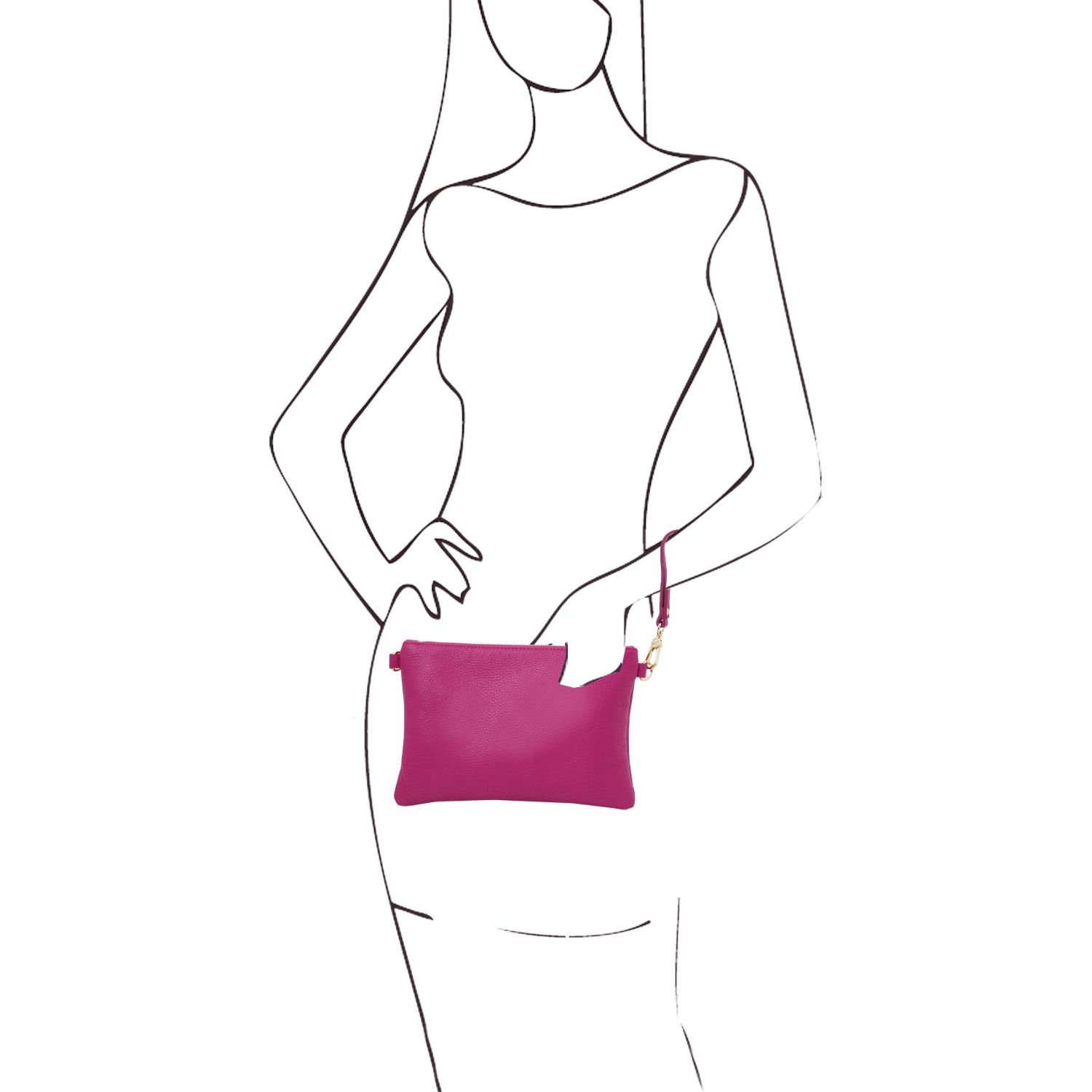 TL Bag - Sac à main en cuir souple - Fuchsia (TL142029)