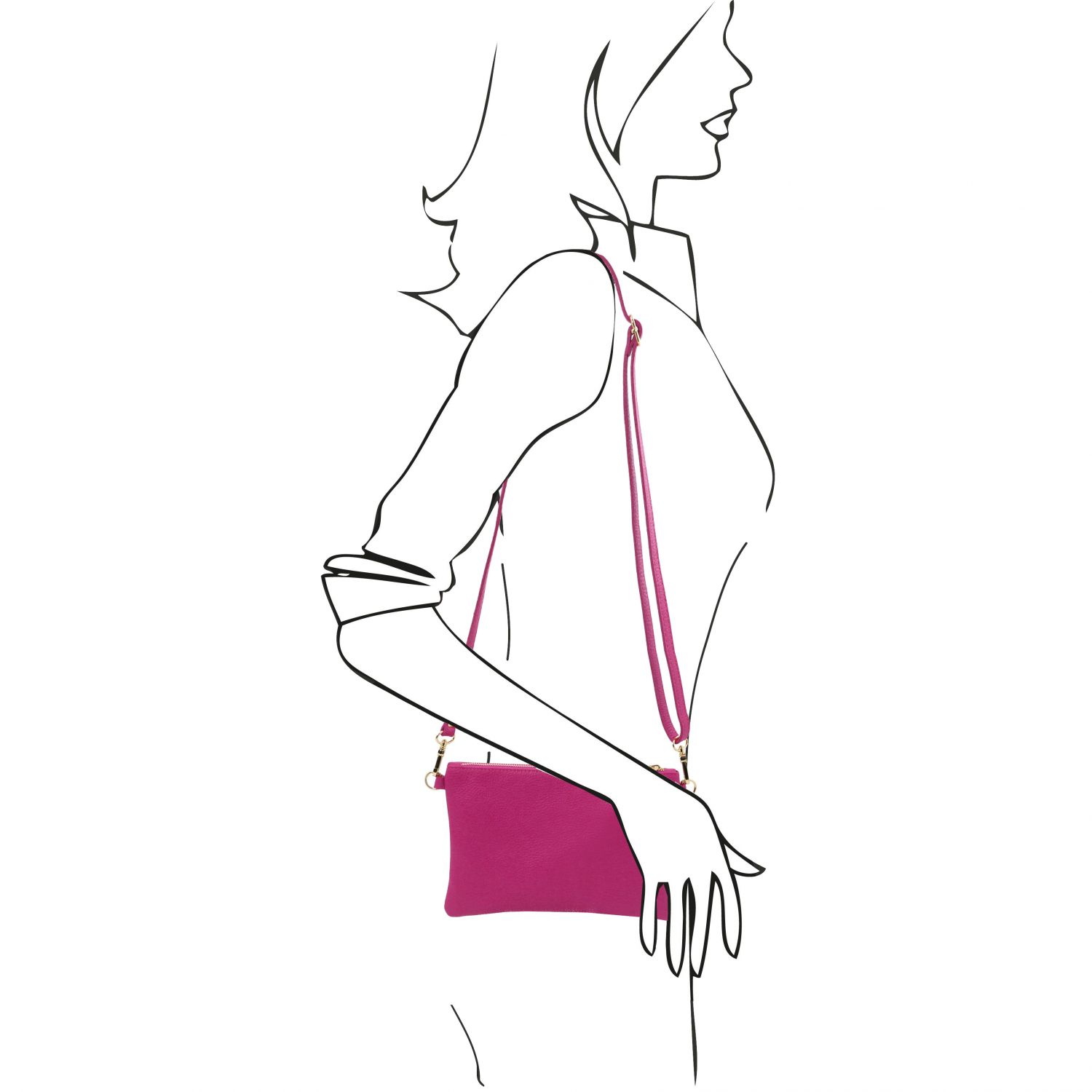 TL Bag - Sac à main en cuir souple - Fuchsia (TL142029)