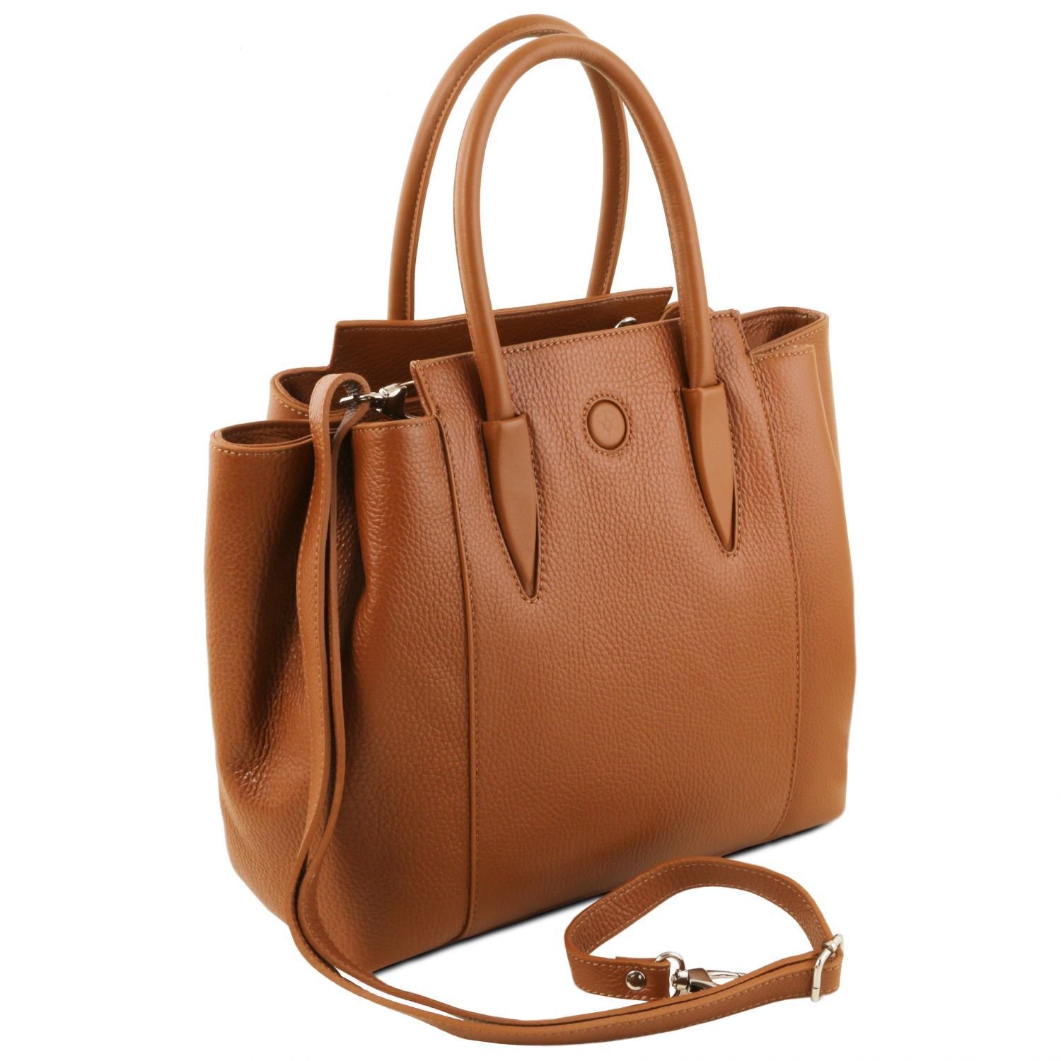 Tulipan - Sac à main en cuir - Cognac (TL141727)