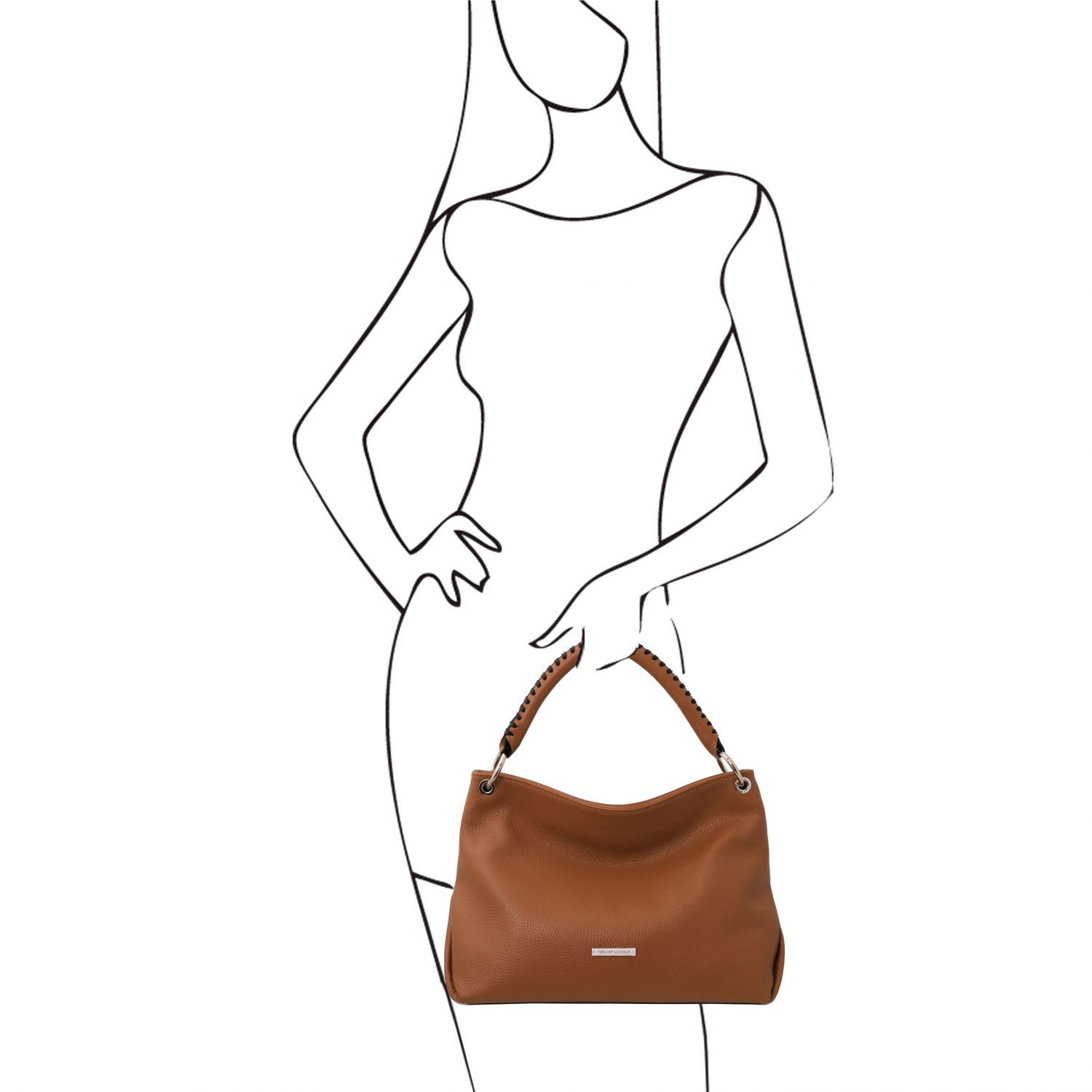 TL Bag -  Sac à main en cuir souple - Cognac (TL142087)