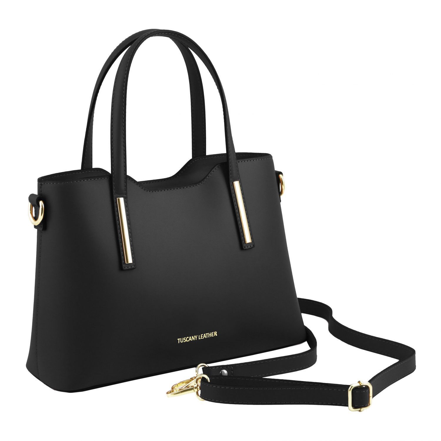 Olimpia - Sac cabas en cuir - Petit modèle - Noir (TL141521)