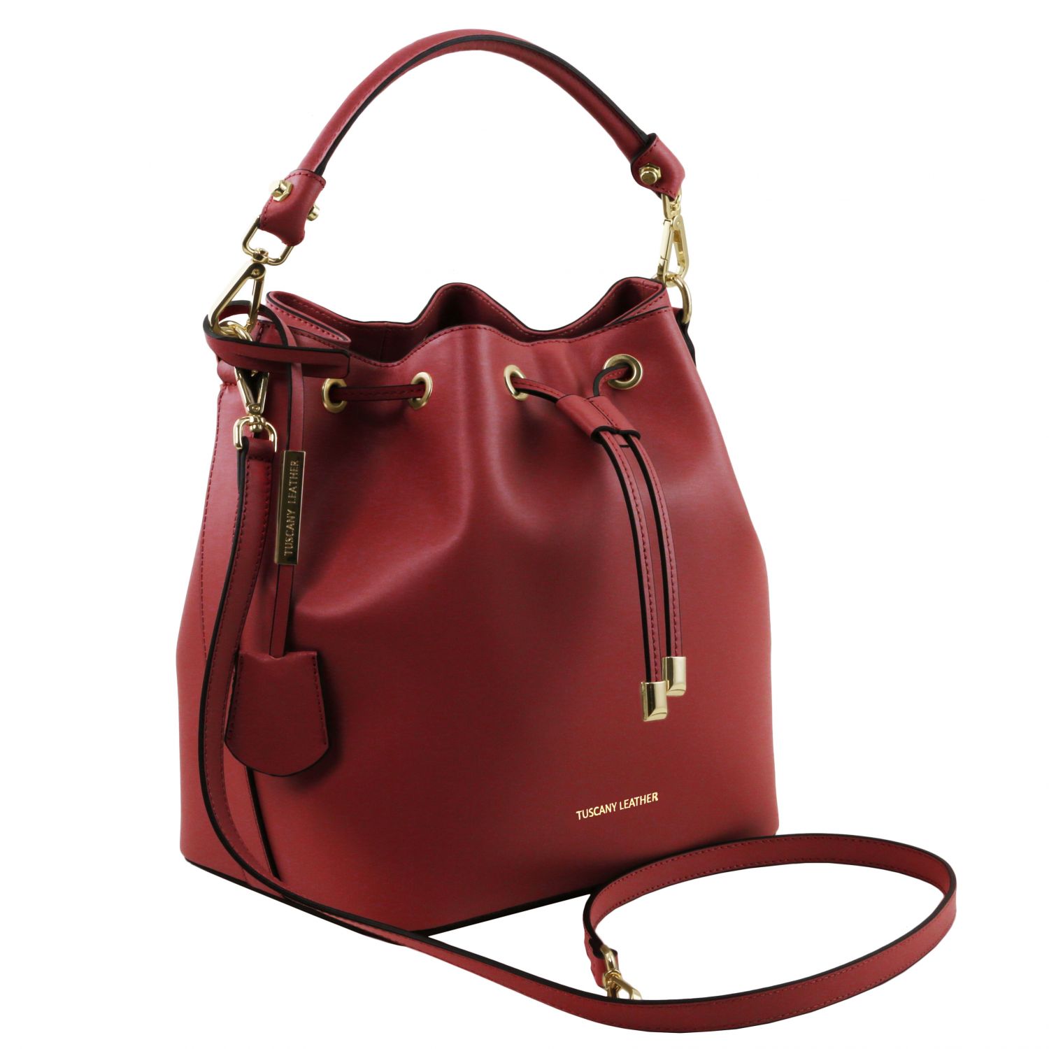 Vittoria - Sac secchiello pour femme en cuir - Rouge (TL141531)