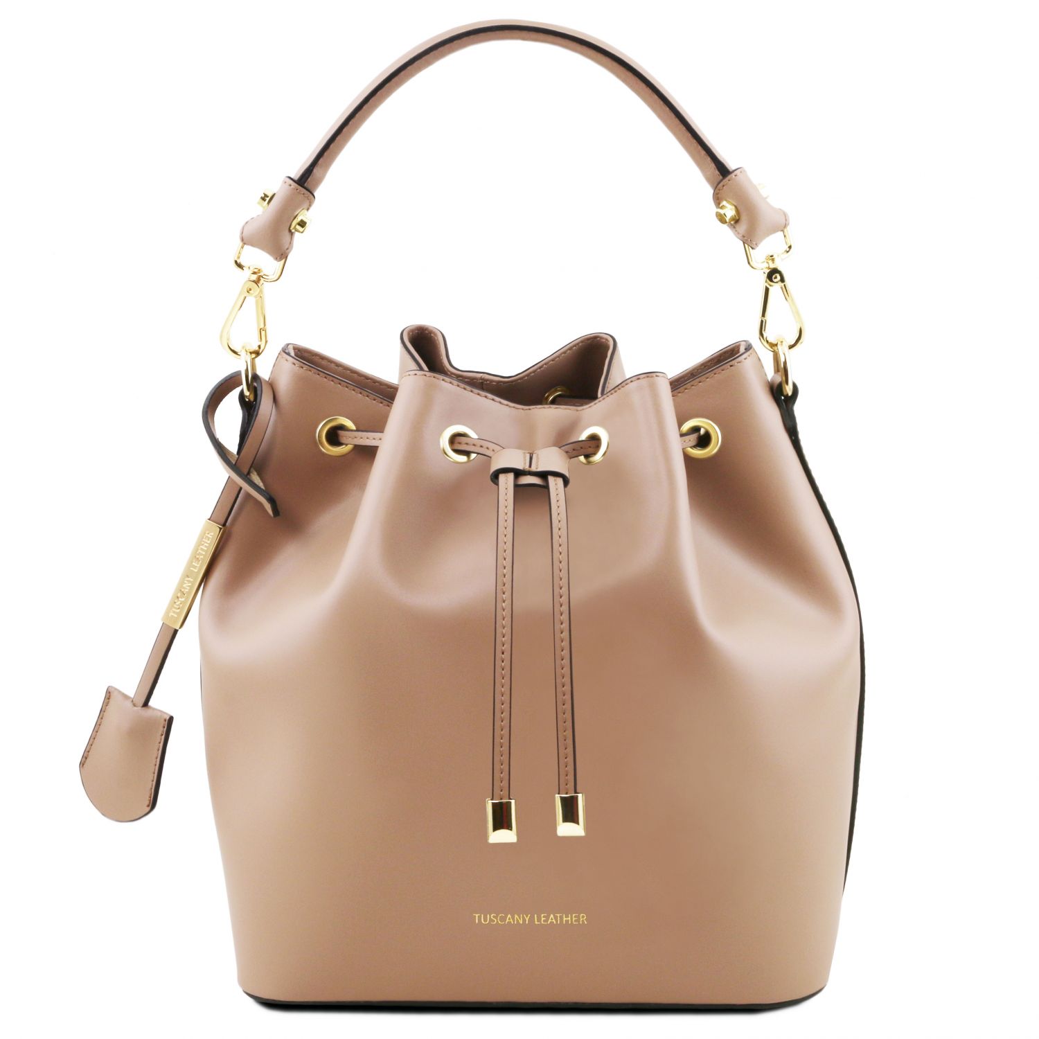 Vittoria - Sac secchiello pour femme en cuir - Champagne (TL141531)