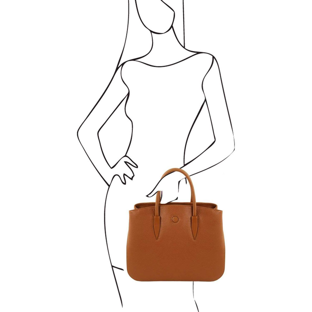 Camelia - Sac à main en cuir - Cognac (TL141728)