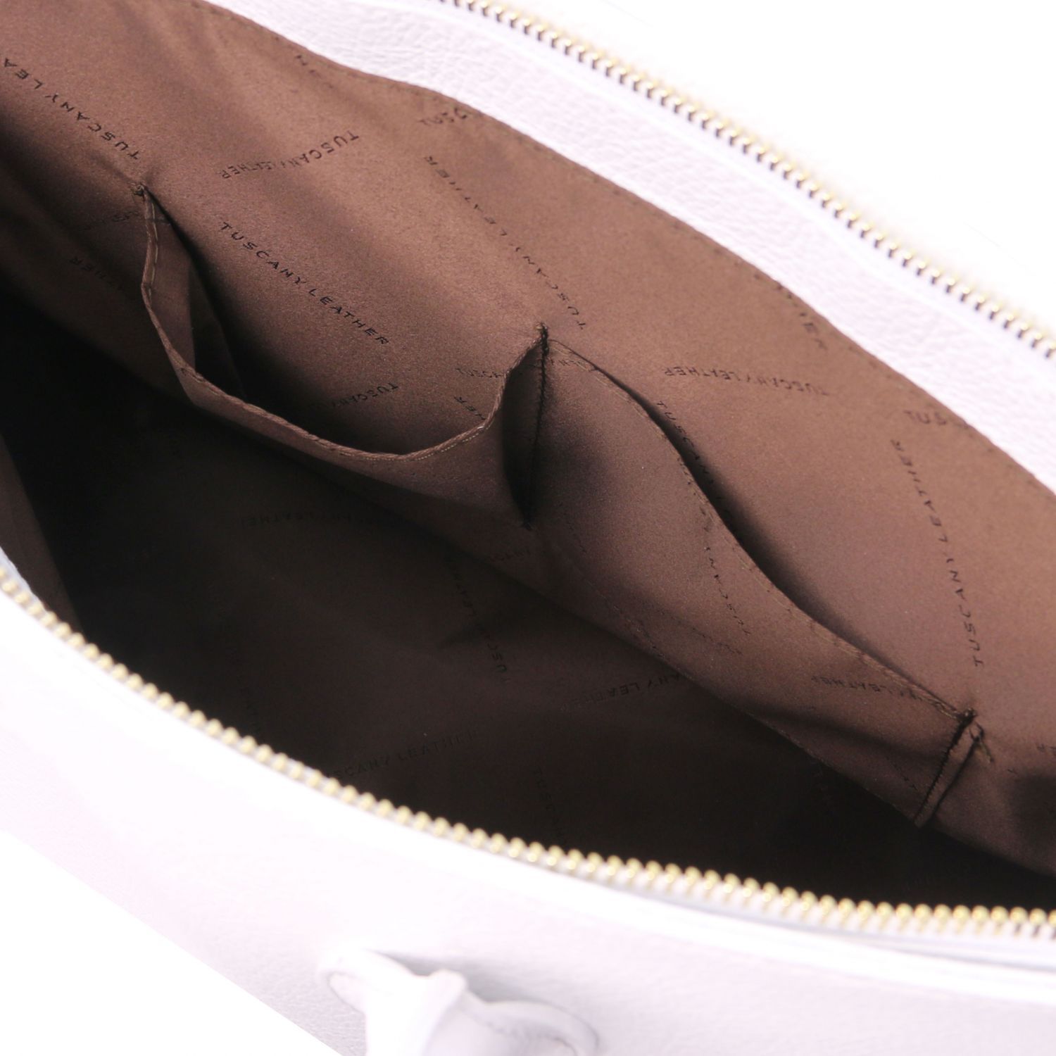 TL Bag - Sac à main pour femme avec finitions couleur or - Blanc (TL141529)