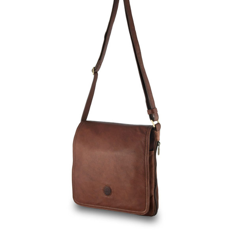 Sac porté épaule en cuir - Soft Collection - Tobia - Marron foncé - Homme