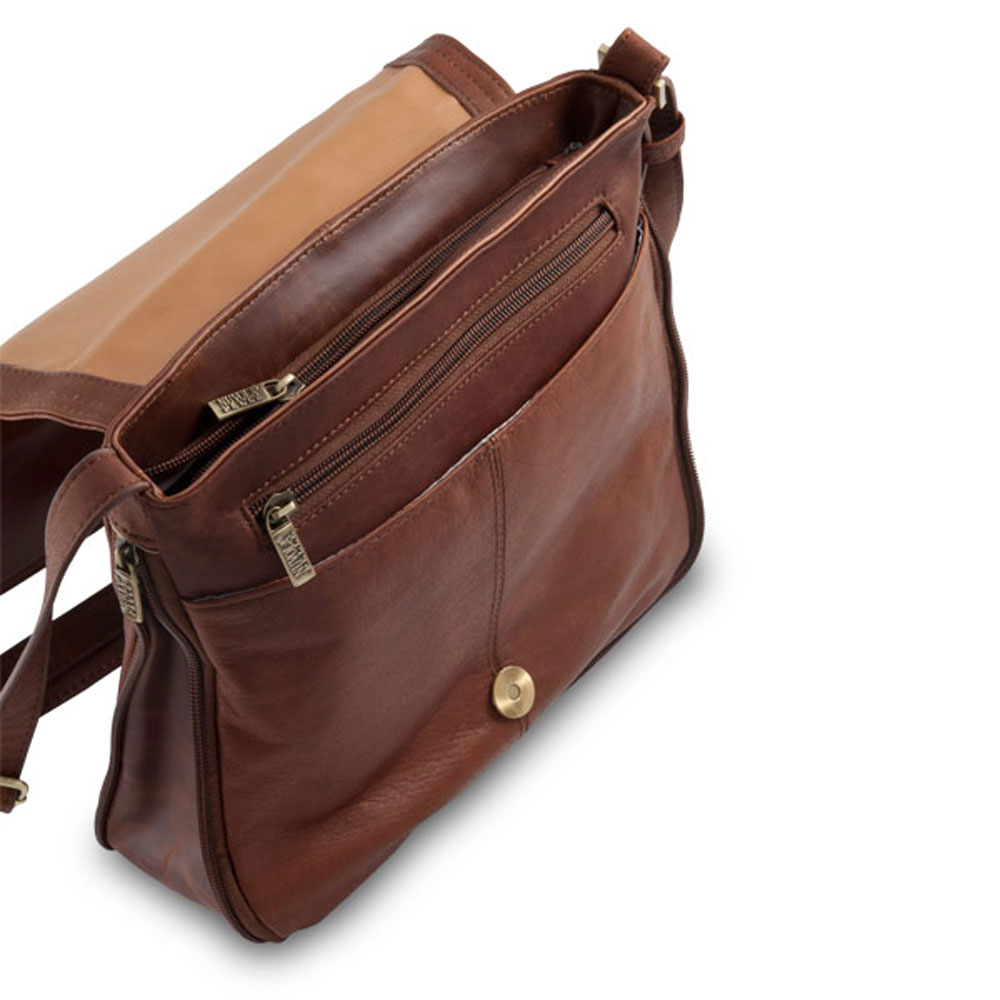 Sac porté épaule en cuir - Soft Collection - Tobia - Marron foncé - Homme