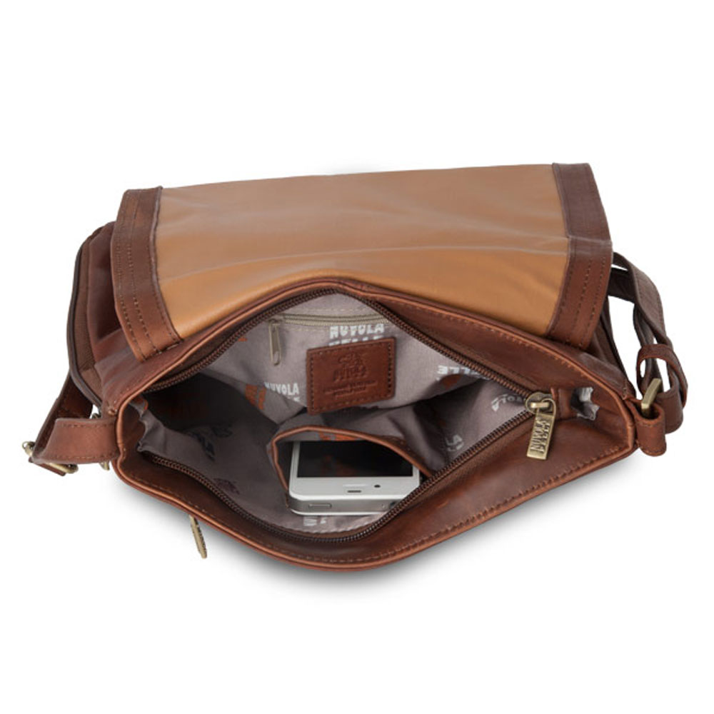 Sac porté épaule en cuir - Soft Collection - Tobia - Marron foncé - Homme