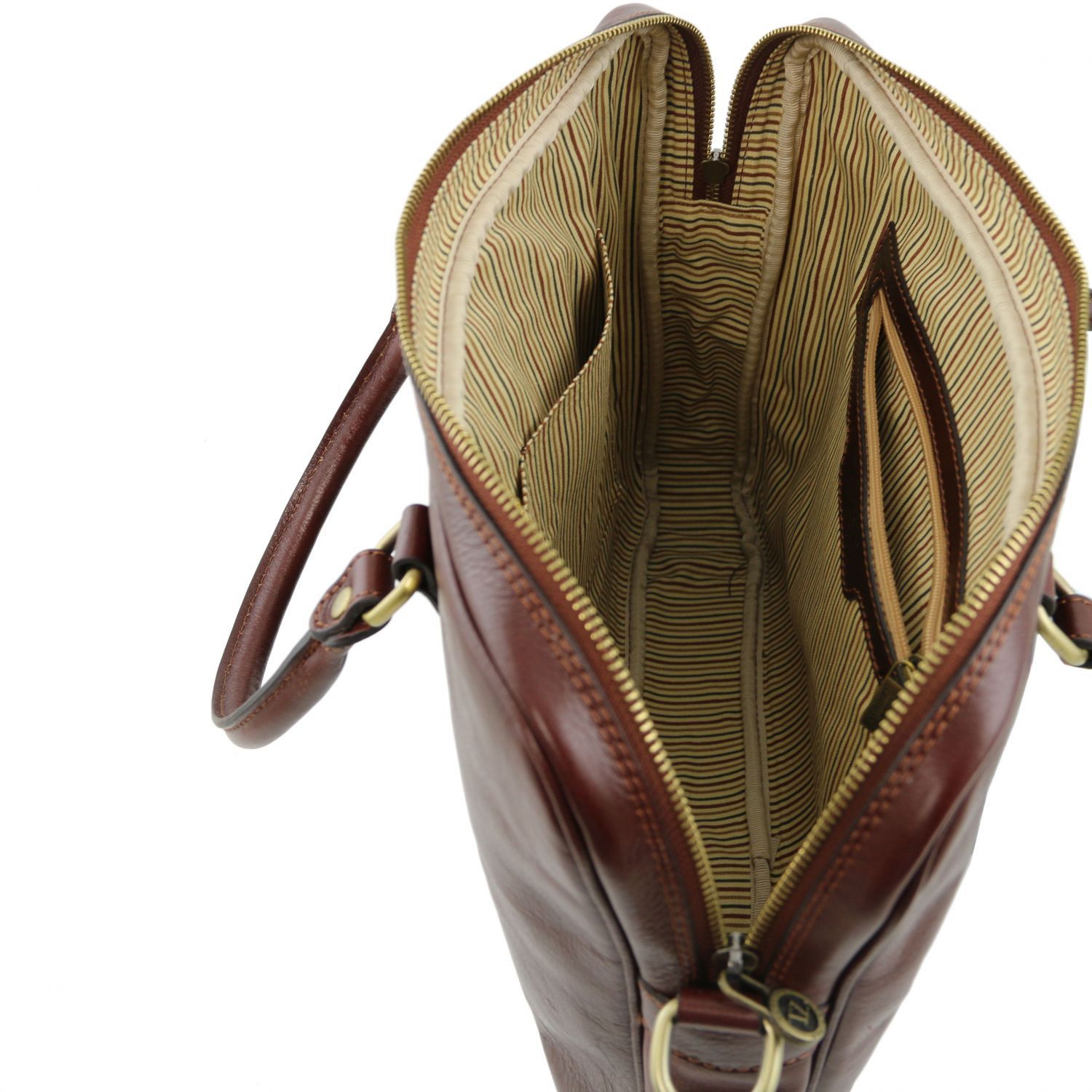 Prato - Elégante serviette pour portable en cuir - Marron (TL141283)