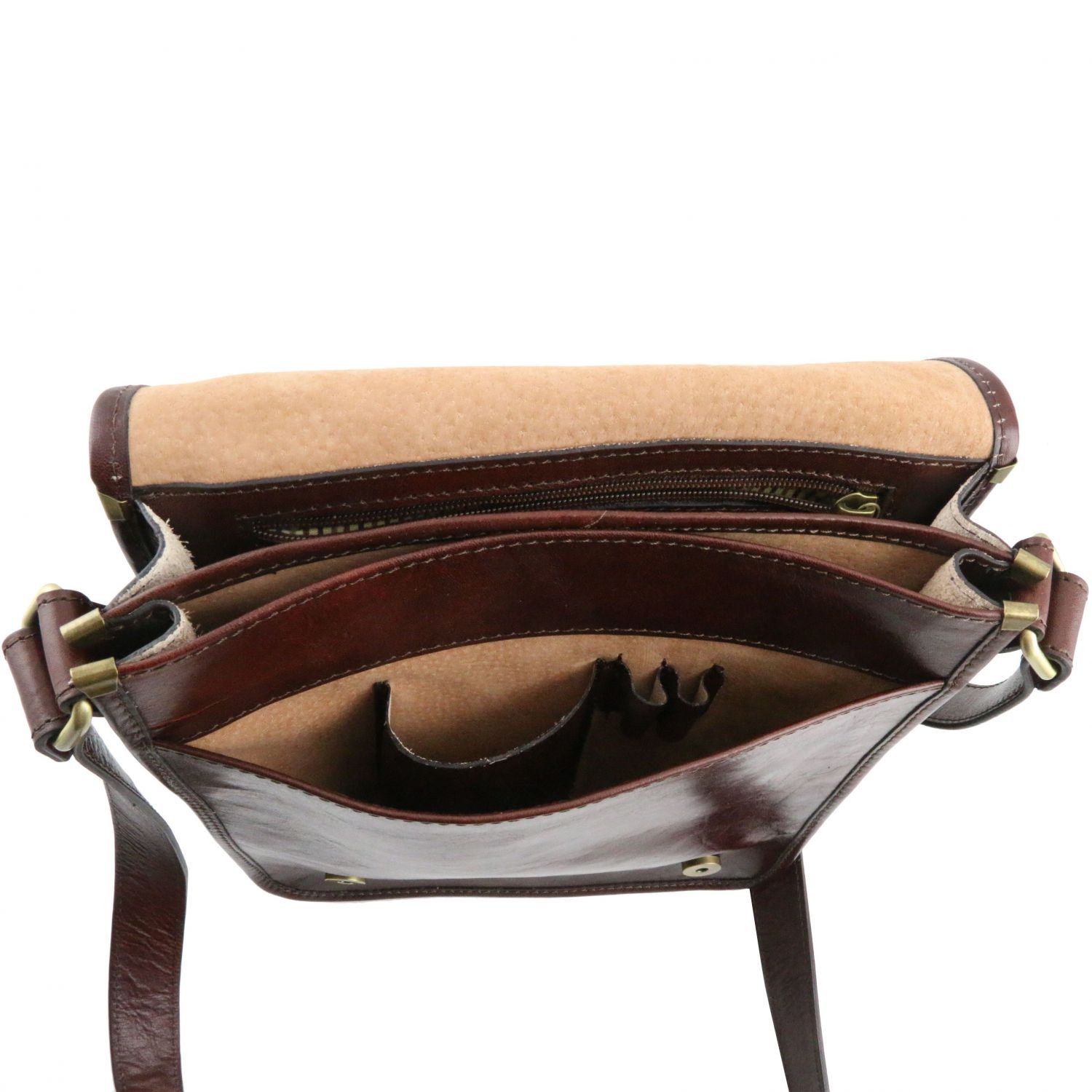 TL Messenger - Sac bandoulière en cuir 2 compartiments - Marron (TL141255)