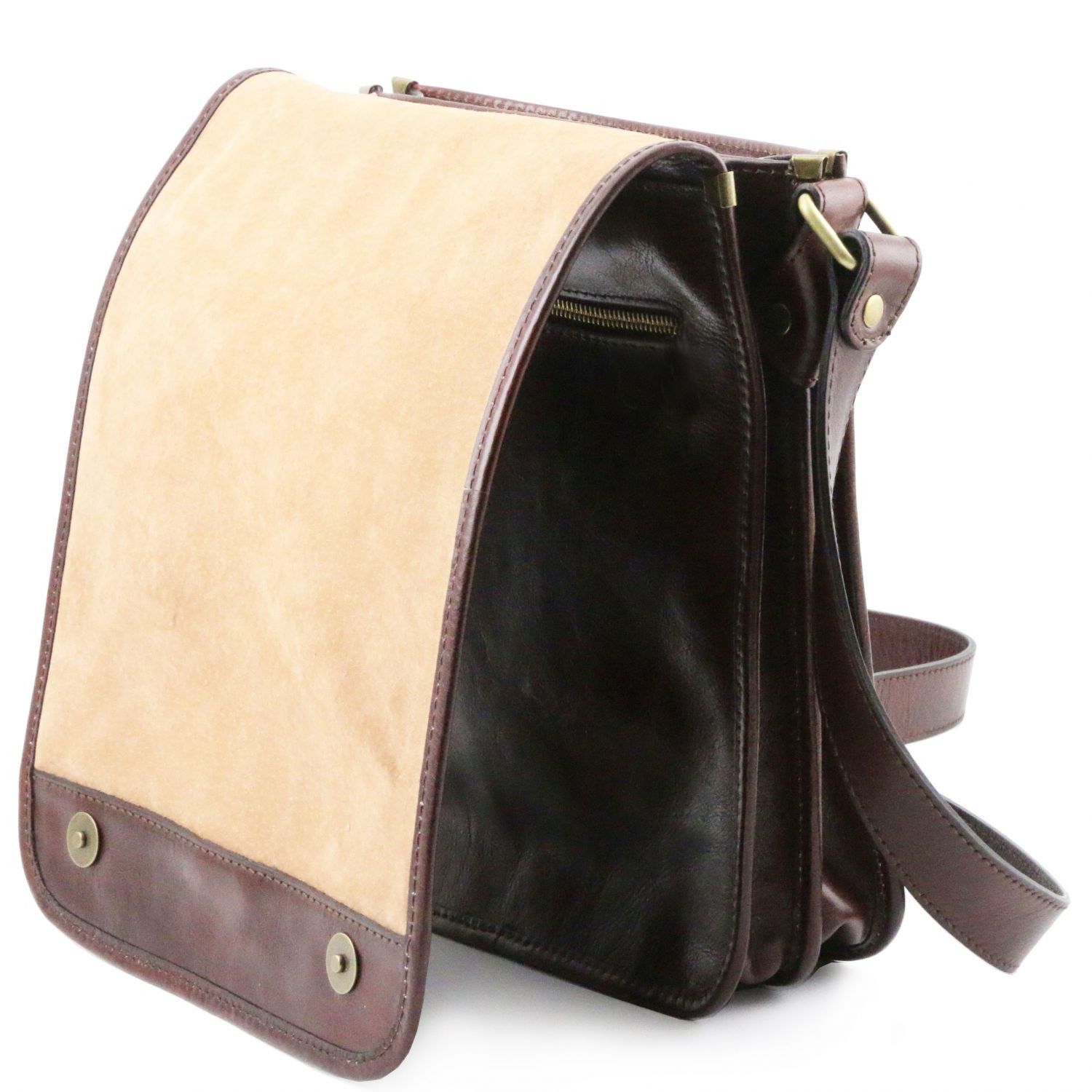 TL Messenger - Sac bandoulière en cuir 2 compartiments - Marron (TL141255)