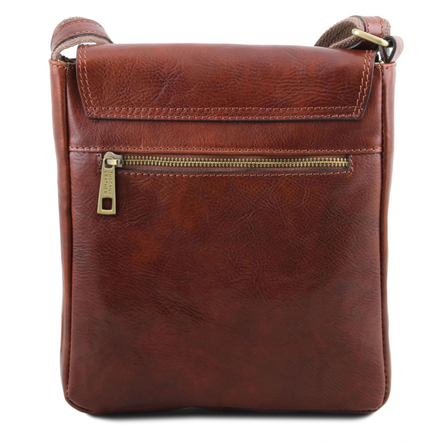 John - Sac en cuir pour homme avec zip frontal - Marron (TL141408)