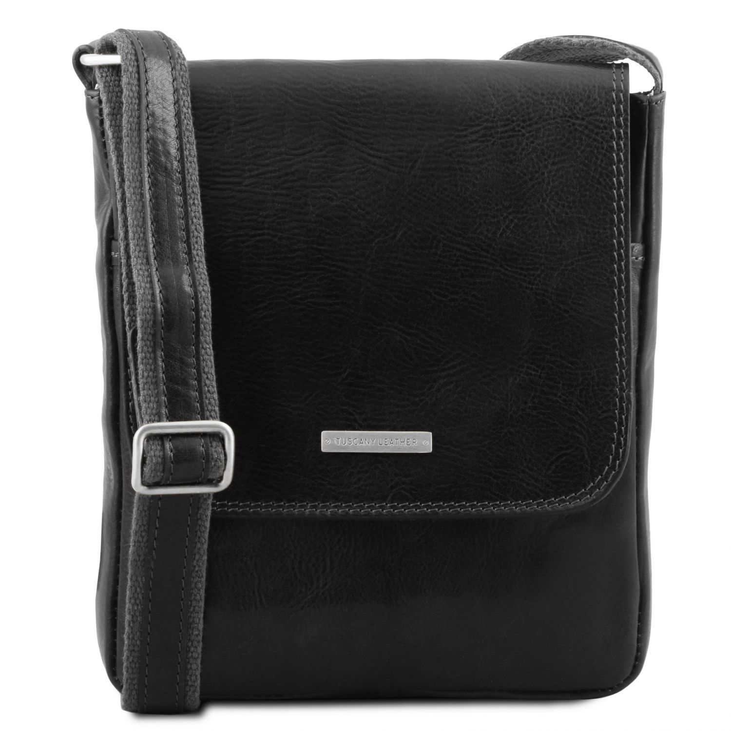 John - Sac en cuir pour homme avec zip frontal - Noir (TL141408)