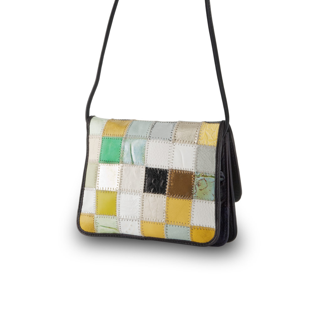 Sac porté épaule en cuir - Patchwork Collection - Betty - Patchwork Violet