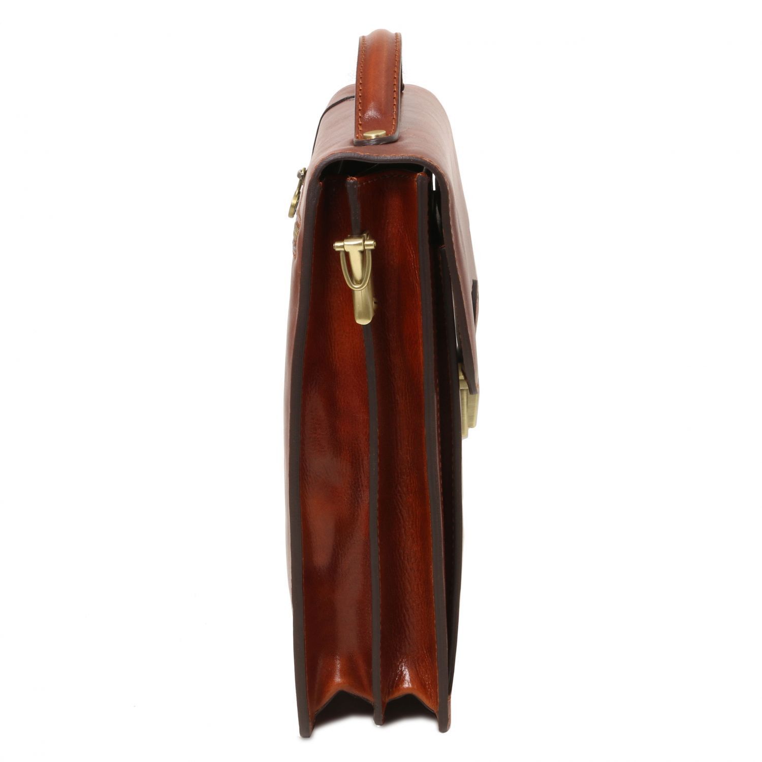 David - Sac bandoulière en cuir pour homme - Grand modèle - Marron foncé (TL141424)