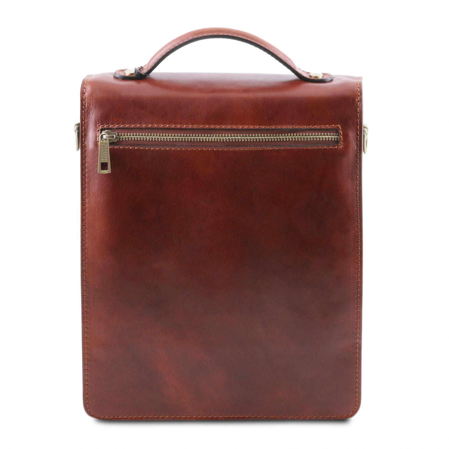 David - Sac bandoulière en cuir pour homme - Grand modèle - Marron foncé (TL141424)