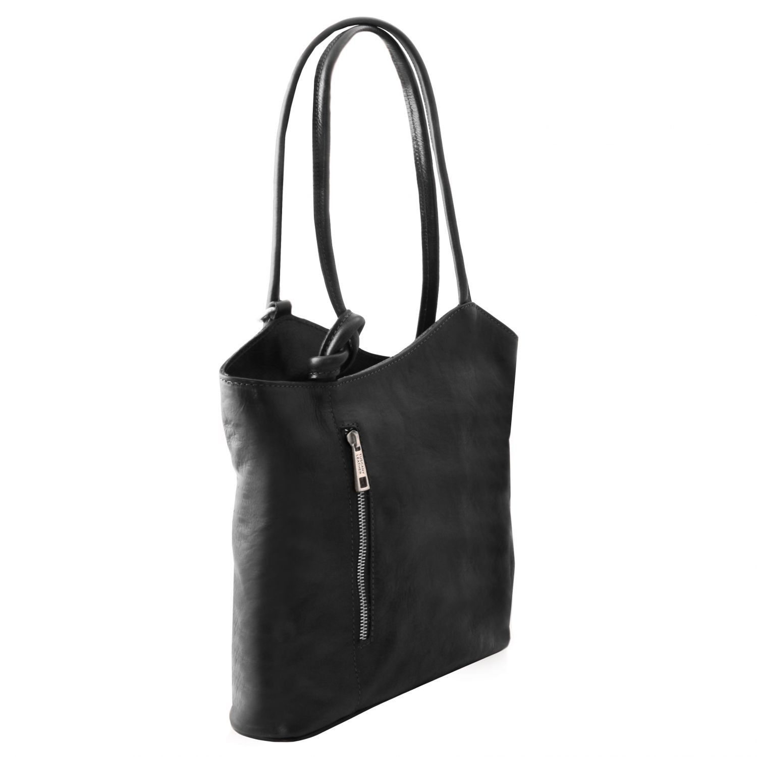 Patty - Sac en cuir convertible en sac à dos - Noir (TL141497)
