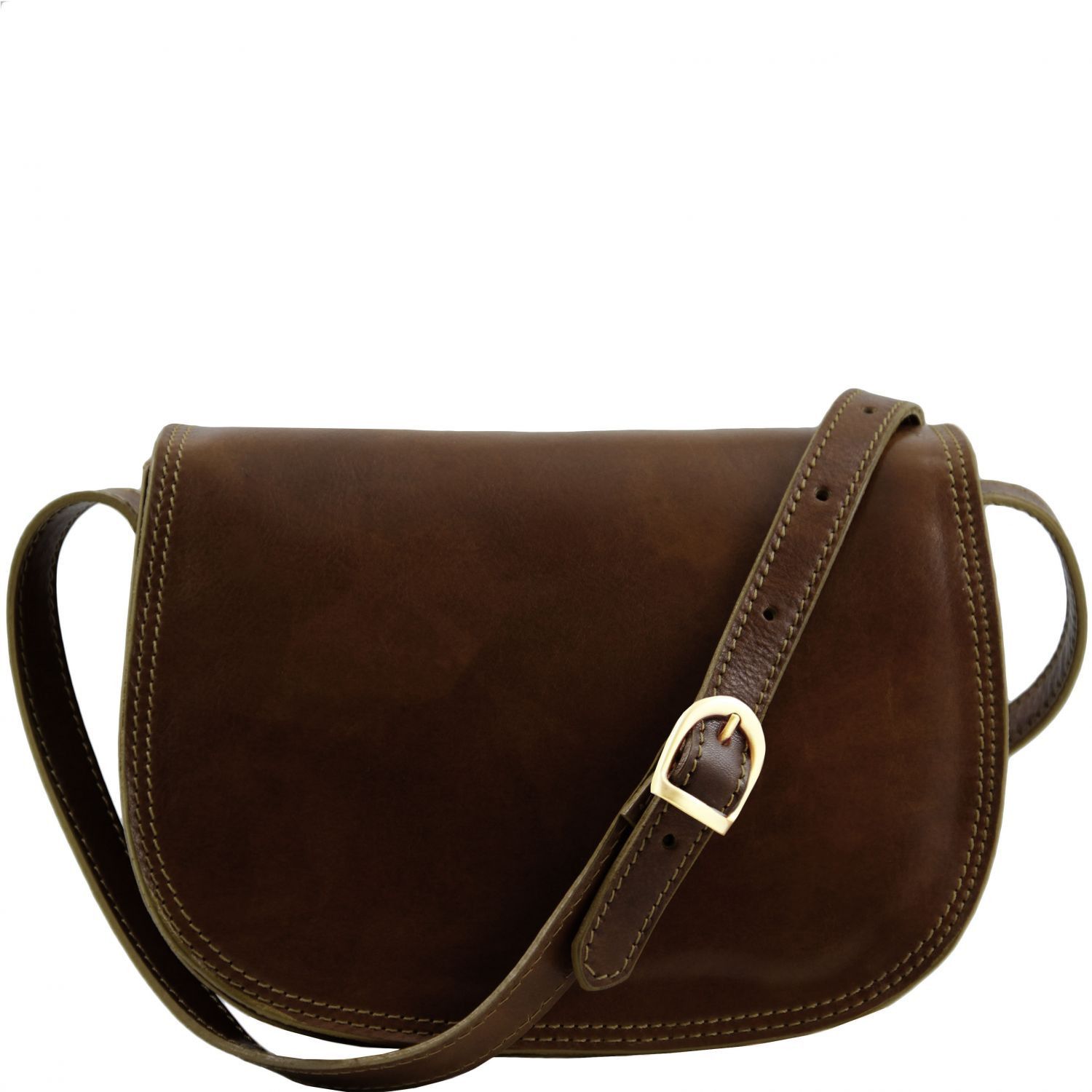 Isabella - Sac bandoulière en cuir - Marron foncé (TL9031)