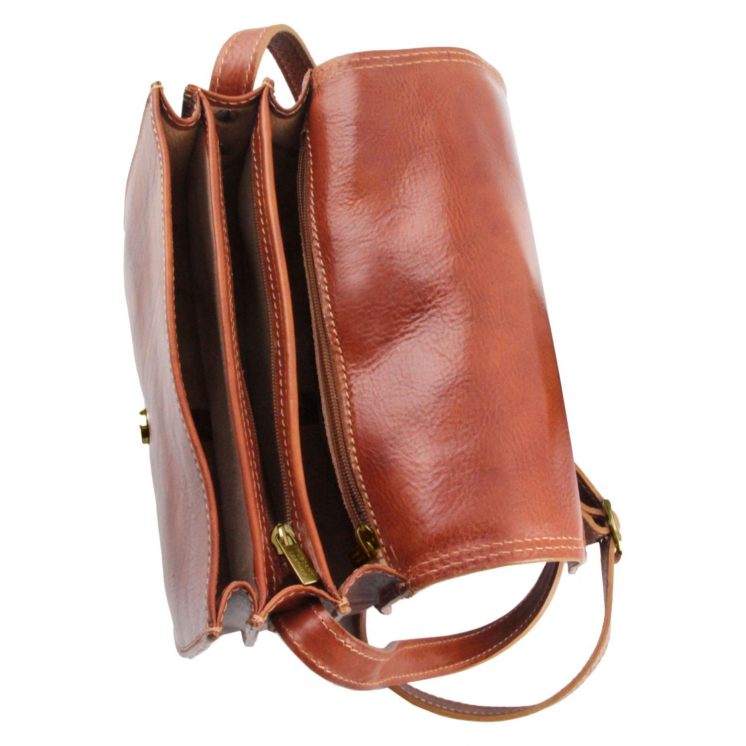 Isabella - Sac bandoulière en cuir - Marron foncé (TL9031)