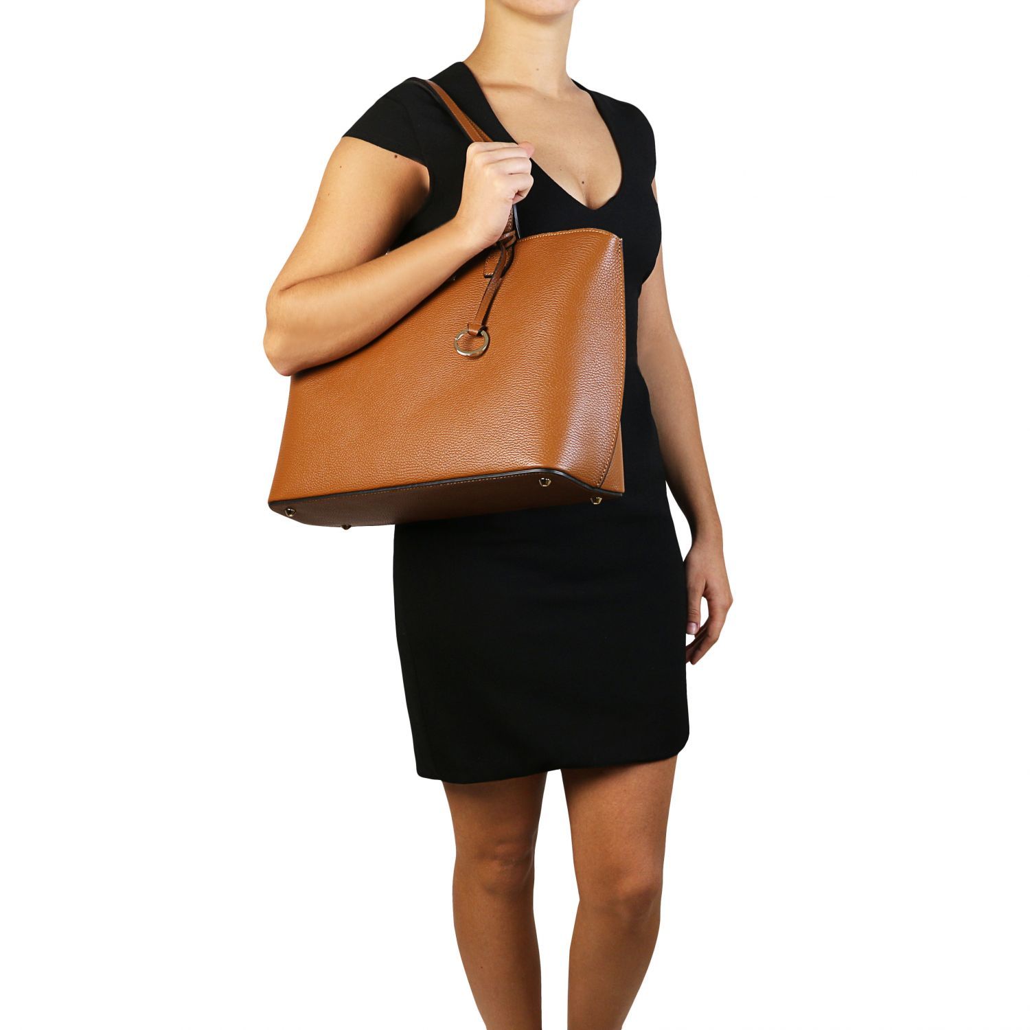 TL Bag - Sac shopping en cuir - Cognac (TL141828)